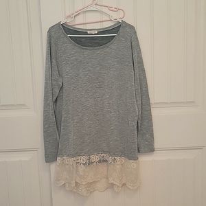 Long sleeve, gray sweater dress